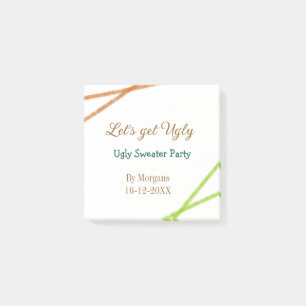 Let's get ugly Christmas ugly sweater Partyorange Post-it Notes