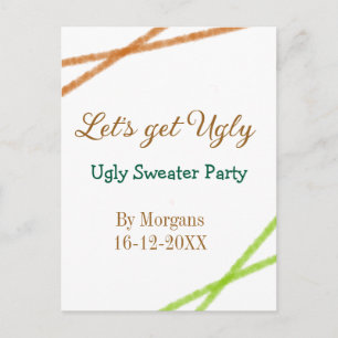 Let's get ugly Christmas ugly sweater Partyorange Postcard