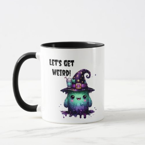 Lets Get Weird Halloween Witch Monster Mug