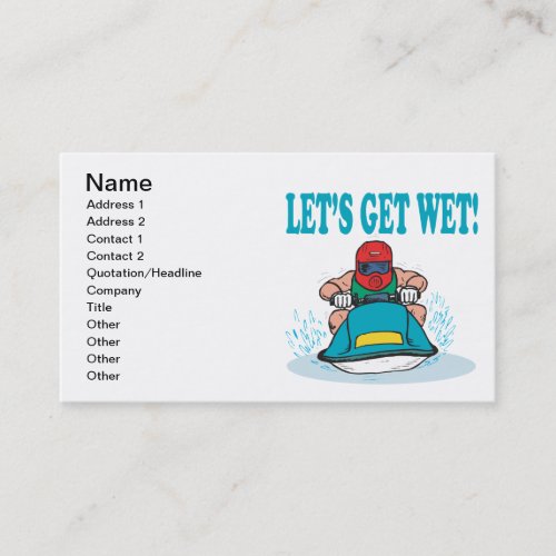Lets Get Wet Business Card