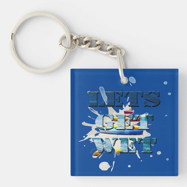 Lets Get Wet On Beach, Keyring (Front)