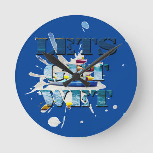 Lets Get Wet On Beach, Wall Clock