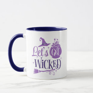 Let's Get Wicked Witches Hat and Broom Halloween Mug
