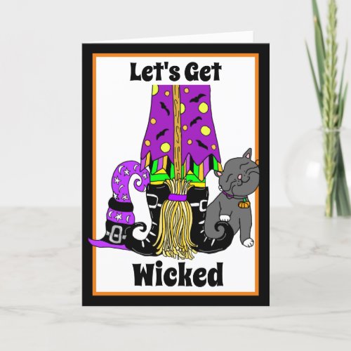 Lets Get Wicked  Witchs Broom   Card
