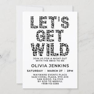 Let's Get Wild Animal Print Bachelorette Party Invitation