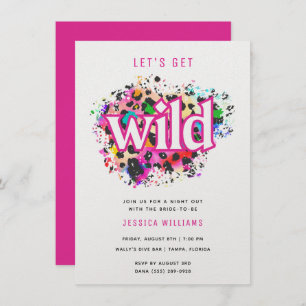 Let's Get Wild Animal Print Bachelorette Party Invitation