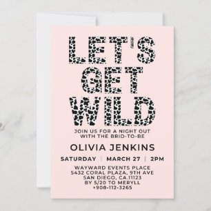 Let's Get Wild Animal Print Bachelorette Party Invitation