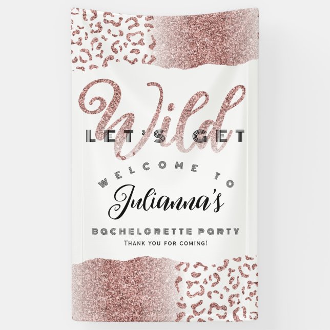 Let's Get Wild Animal Print Bachelorette Welcome Banner (Vertical)