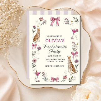 Let's Get Wild Cheetah Bachelorette Party Invitation