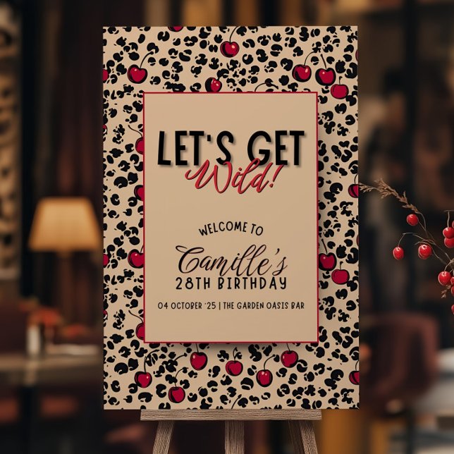 Let's Get Wild Cherry themed Welcome Sign Template (Creator Uploaded)