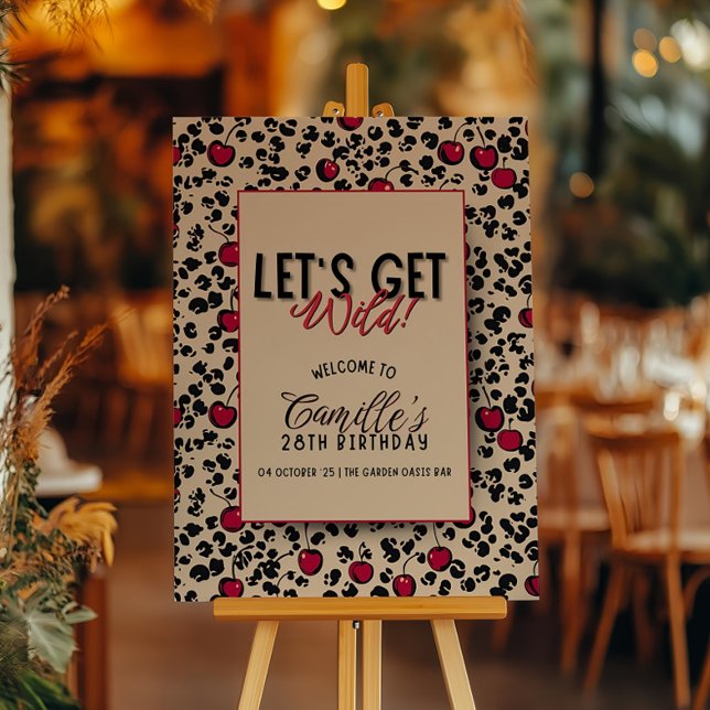 Let's Get Wild Cherry themed Welcome Sign Template (Creator Uploaded)