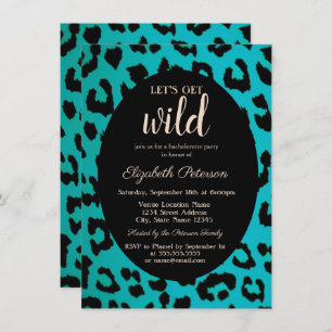 Let's Get Wild Chic Leopard Print Bachelorette Invitation