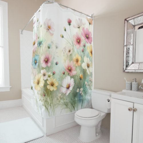  Lets Get Wild Flowers  Shower Curtain