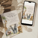 Lets Get Wild Joint Birthday Invitation<br><div class="desc">Planning a joint birthday bash for your animal-loving kids just got a whole lot easier! Our stylish joint invitation designs feature a range of safari animals and a modern invitation template, offering a fun and unique way to bring family and friends together. Plus, a digital download is available too! As...</div>