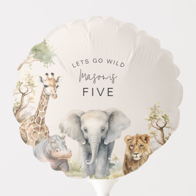 Lets Get Wild | Kids Birthday Party Balloon (Front)