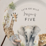 Lets Get Wild | Kids Birthday Party Paper Plates<br><div class="desc">Planning a birthday bash for your animal-loving kid just got a whole lot easier! Our stylish party paper plates designs feature a range of safari animals and modern template text, offering a fun and unique way to bring family and friends together. So, why not make this birthday extra memorable with...</div>