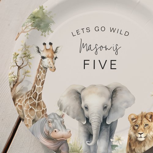 Lets Get Wild  Kids Birthday Party Paper Plates