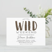 Let's Get Wild Leopard Bachelorette Weekend Invitation (Standing Front)