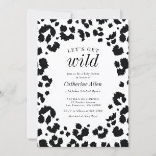 Let's Get Wild Leopard Print Baby Shower Invitatio Invitation
