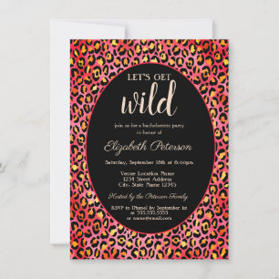Let's Get Wild Leopard Print Bachelorette Invitation