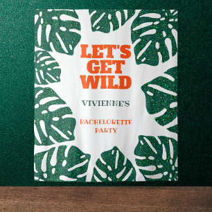 Let's Get Wild Tropical Bachelorette Party Tapestry