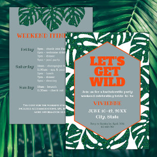 Let's Get Wild Tropical Bachelorette Weekend Invitation