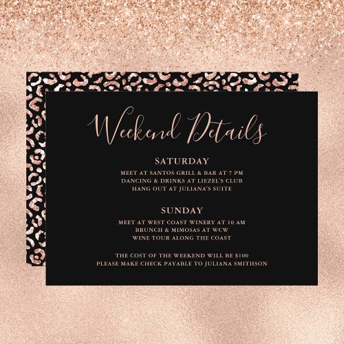 Lets Get Wild Weekend Detail Leopard Bachelorette Invitation