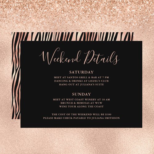 Lets Get Wild Weekend Detail Tiger Bachelorette Invitation