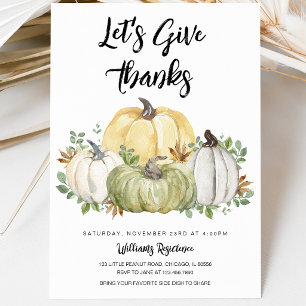 Let's Give Thanks Thanksgiving Invitation