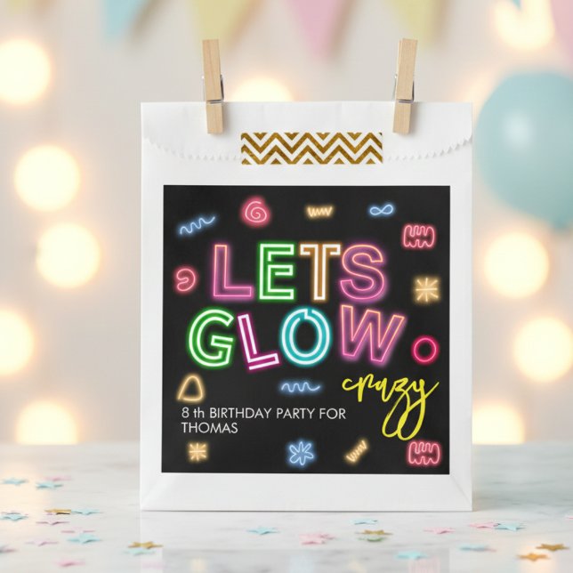Let's glow crazy neon birthday laser party favor bag (Creator Uploaded)