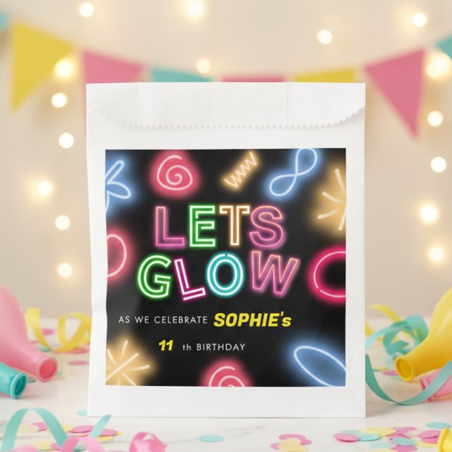 Let's glow crazy neon birthday laser party favor bag (Creator Uploaded)