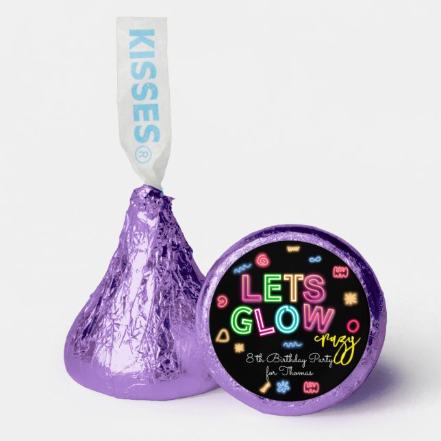 Let's glow crazy neon birthday laser party hershey®'s kisses® (Front)