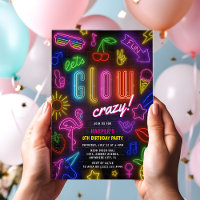 Let's GLOW Crazy' Neon glow in the dark Birthday
