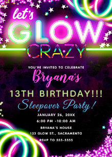 neon invitations zazzle