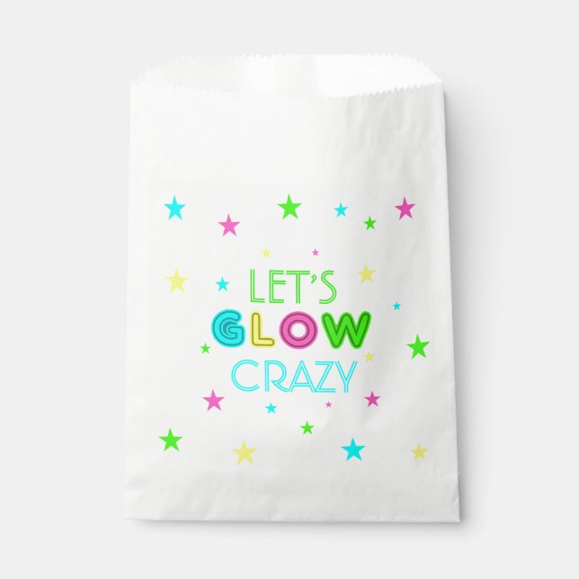 Let's Glow Crazy Party Napkins Paper Plate Favor Bag (Front)