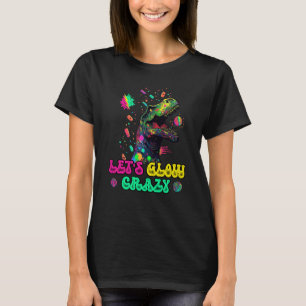 Let's Glow Crazy Rex Dinosaur Groovy Costume Glow T-Shirt
