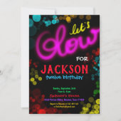 Lets Glow Neon Party Birthday Invitation (Front)