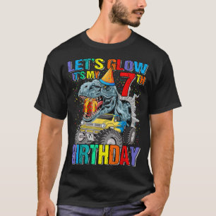 Let's Glow Party It's My 7th Birthday Monster Truc T-Shirt
