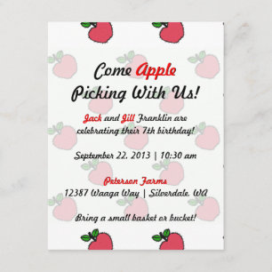 Let's Go Apple Picking! Invitation