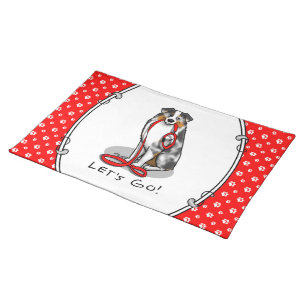 Let's Go! Australian Shepherd (blue merle tan/w 1) Cloth Placemat