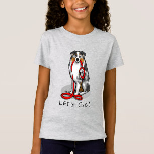 Let's Go! Australian Shepherd (blue merle tan/w 1) T-Shirt