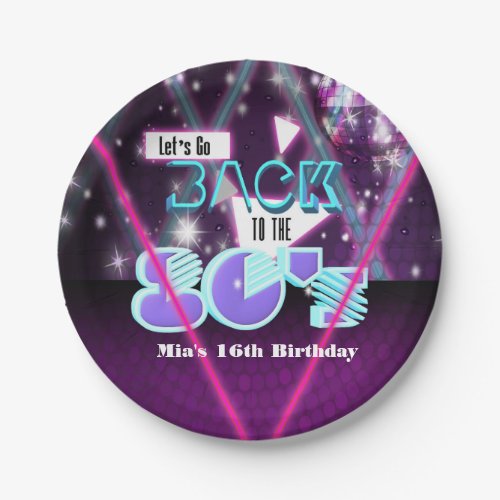 Lets go back to the 80s Glam Purple Party Plates