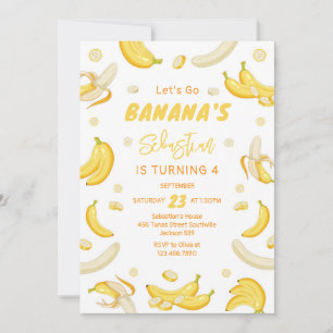 Let's Go Banana Tropical Monkey Birthday Party Invitation