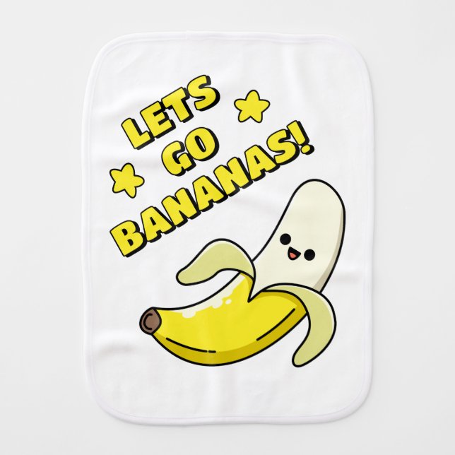 Lets Go Bananas! Baby Burp Cloth (Front)
