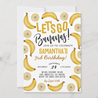 Let's Go Bananas Birthday Invitation