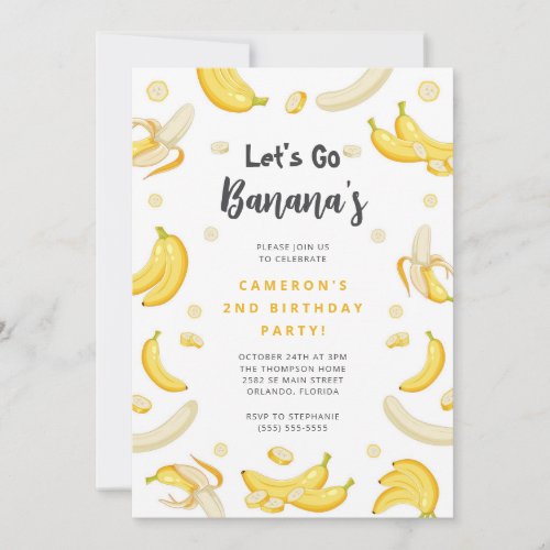 Let's Go Bananas Birthday Invitation