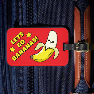 Lets Go Bananas! Bright Red Luggage Tag