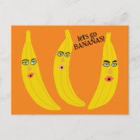 LET'S GO BANANAS Funny Cute Whimsical Party Custom