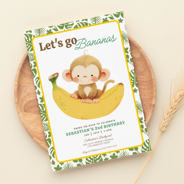 lets go bananas our little monkey birthday invitation (Creator Uploaded)