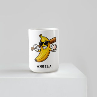 Lets Go Bananas Retro Baseball Banana Funny Coffee Mug